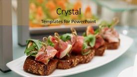  Presentation with banquet - Slides with food presentasion - snacks with parma ham background and a gold colored foreground