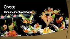  Presentation with wedding invitation black and gold - Presentation with food presentasion - various elegant gourmet dishes background and a black colored foreground