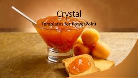  Presentation with food preservation - Slides with food preservation - apricot jam with toast background and a gold colored foreground