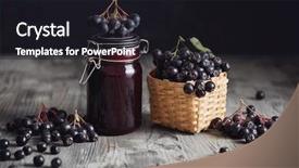  Presentation with food preservation - Beautiful PPT layouts featuring food preservation - aronia jam next to fresh backdrop and a black colored foreground