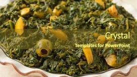  Presentation with food preservation - Colorful PPT layouts enhanced with food preservation - dish with moroccan style spinach backdrop and a tawny brown colored foreground