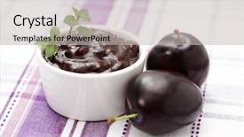  Presentation with food preservation - Colorful PPT layouts enhanced with food preservation - homemade plum jam with fresh backdrop and a light gray colored foreground