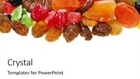 Presentation with food preservation - Slide deck enhanced with food preservation - mix dried fruits on white background and a white colored foreground