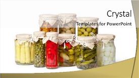  Presentation with preserved - Presentation featuring food preservation - preserved vegetables on white background background and a white colored foreground