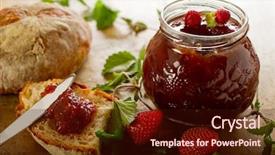  Presentation with food preservation - Cool new presentation theme with food preservation - strawberry jam with slice bread backdrop and a wine colored foreground