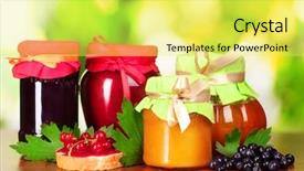  Presentation with food preservation - Beautiful PPT layouts featuring food preservation - tasty berry and fruit jam backdrop and a yellow colored foreground