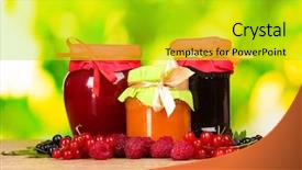  Presentation with food preservation - Amazing slide deck having food preservation - tasty berry and fruit jam backdrop and a yellow colored foreground