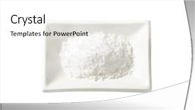  Presentation with salt food - Slides enhanced with food preservatives - coarse ground salt in white background and a white colored foreground