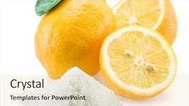 Presentation with acid - Cool new PPT theme with food preservatives - lemon acid and lemon fruits backdrop and a blonde colored foreground