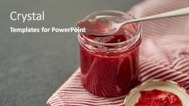  Presentation with mason jar - Colorful presentation design enhanced with food-preserves-and-eating-concept backdrop and a gray colored foreground