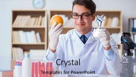  Presentation with prize - Amazing PPT theme having food prizes - doctor scientist receiving prize backdrop and a  colored foreground