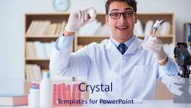  Presentation with prize - Slide deck featuring food prizes - doctor scientist receiving prize background and a  colored foreground