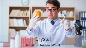  Presentation with prize - PPT theme enhanced with food prizes - doctor scientist receiving prize background and a light blue colored foreground