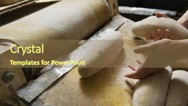  Presentation with processed food - PPT layouts featuring food processed industry - closeup of baker preparing bread background and a tawny brown colored foreground