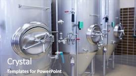  Presentation with food processing factory - Amazing PPT theme having food processing - close up of a steel backdrop and a gray colored foreground