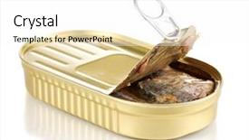  Presentation with food processing - Presentation theme with food processing - open tin can isolated background and a white colored foreground
