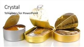  Presentation with food processing - Beautiful slide deck featuring food processing - open tin cans isolated backdrop and a white colored foreground