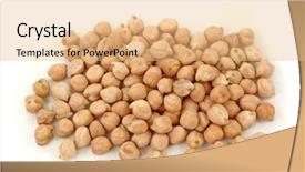  Presentation with chickpea - Slides having food pulses - chickpea isolated on white background background and a  colored foreground