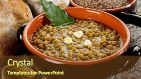  Presentation with lentils - Slide set enhanced with food pulses - lentils soup on bowl background and a tawny brown colored foreground