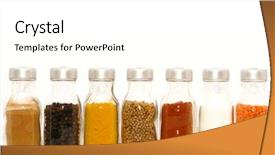  Presentation with k2 spice - Presentation theme featuring food pulses - spice jars background and a white colored foreground