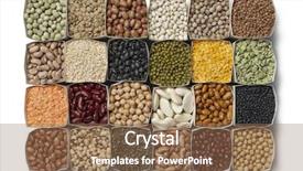  Presentation with lentils - Amazing presentation theme having food pulses - variety of dried beans backdrop and a coral colored foreground