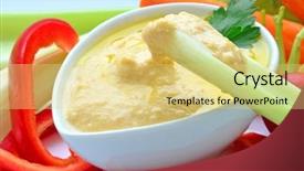  Presentation with dip - Amazing theme having food puree - hummus as a dip backdrop and a yellow colored foreground