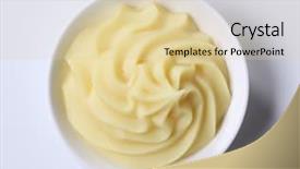  Presentation with pirple sweet potato - Beautiful PPT layouts featuring food puree - mashed potato backdrop and a lemonade colored foreground