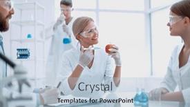  Presentation with food quality - Cool new slides with food quality control a group of scientists testing the fruit backdrop and a lemonade colored foreground