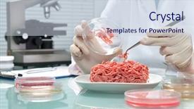  Presentation with food microbiology - Amazing slides having food quality control expert inspecting backdrop and a sky blue colored foreground