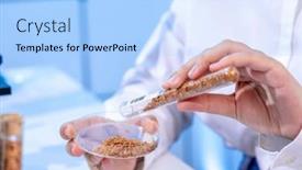  Presentation with food inspection - Theme with food-quality-inspection-laboratory-flax background and a light blue colored foreground