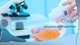  Presentation with quality control inspection - PPT layouts having food-quality-inspection-laboratory-lentil background and a arctic colored foreground