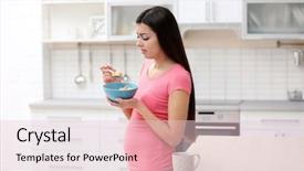  Presentation with pregnancy - PPT theme enhanced with food quiz - beautiful woman experiencing signs background and a lemonade colored foreground
