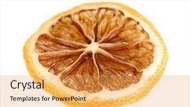  Presentation with lemon - Cool new PPT theme with food radiation - dried lemon isolated on white backdrop and a  colored foreground