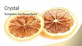  Presentation with buah jeruk lemon - Presentation theme enhanced with food radiation - dried lemon isolated on white background and a  colored foreground