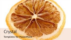  Presentation with lemon - Presentation design having food radiation - dried lemon isolated on white background and a  colored foreground