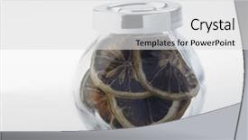  Presentation with radiation - Slide set consisting of food radiation - dried lemon slice background and a  colored foreground