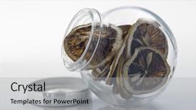  Presentation with container - PPT theme with food radiation - dried lemon slice background and a  colored foreground