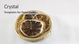  Presentation with lemon - PPT theme consisting of food radiation - dried lemon slices background and a  colored foreground