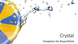  Presentation with leaf water drops fresh - Cool new theme with food radiation - fresh water drops on orange backdrop and a white colored foreground