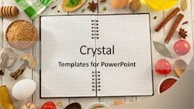  Presentation with recipe - Slide deck with food recipe - herbs and spices on wooden background and a lemonade colored foreground