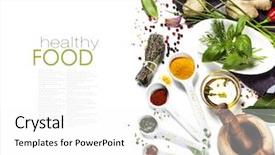  Presentation with spices - Presentation theme consisting of food recipe - herbs and spices selection close background and a white colored foreground