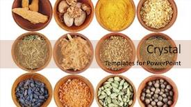  Presentation with set of different dental tools - Colorful PPT theme enhanced with food recipe - set of different spices isolated backdrop and a coral colored foreground