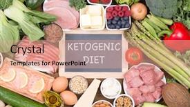  Presentation with diet low carb - Slides having food recomended on low carb background and a coral colored foreground