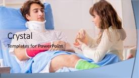  Presentation with recovery - Colorful slide set enhanced with food recovery - loving wife looking after injured backdrop and a lemonade colored foreground