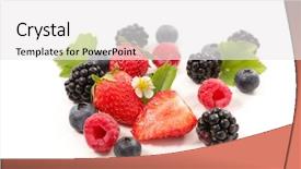 Presentation with fruit - Presentation theme with food red fruits - berry fruit background and a  colored foreground