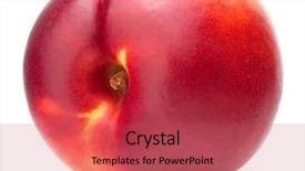  Presentation with fruit preservations - Cool new PPT theme with food red fruits - nectarine fruit isolated on white backdrop and a red colored foreground