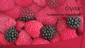  Presentation with frozen foods raspberry blueberry cranberry - Presentation design consisting of food red fruits - raspberry background background and a  colored foreground
