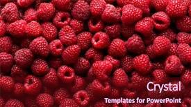  Presentation with food red - Audience pleasing theme consisting of food red fruits - raspberry fruit background backdrop and a tawny brown colored foreground