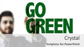  Presentation with business in green - Slide set consisting of food rescue - business man pointing the text background and a  colored foreground