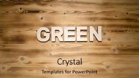  Presentation with green and wood - Colorful presentation design enhanced with food resources - green word made of wooden backdrop and a coral colored foreground